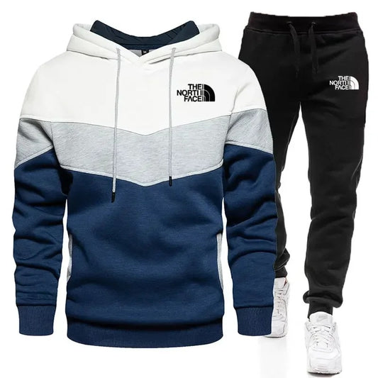 Men's 2023 Striped Hoodie & Sweatpants Set: High-Quality, Fashionable 2-Piece Tracksuit for Autumn and Winter